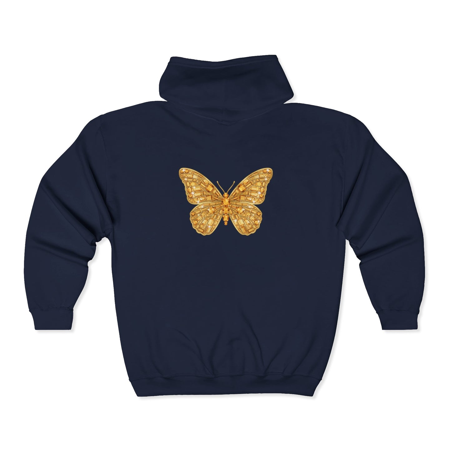 November Birthstone Citrine Zip Sweatshirt Butterfly - Serenity, Truth, Strength