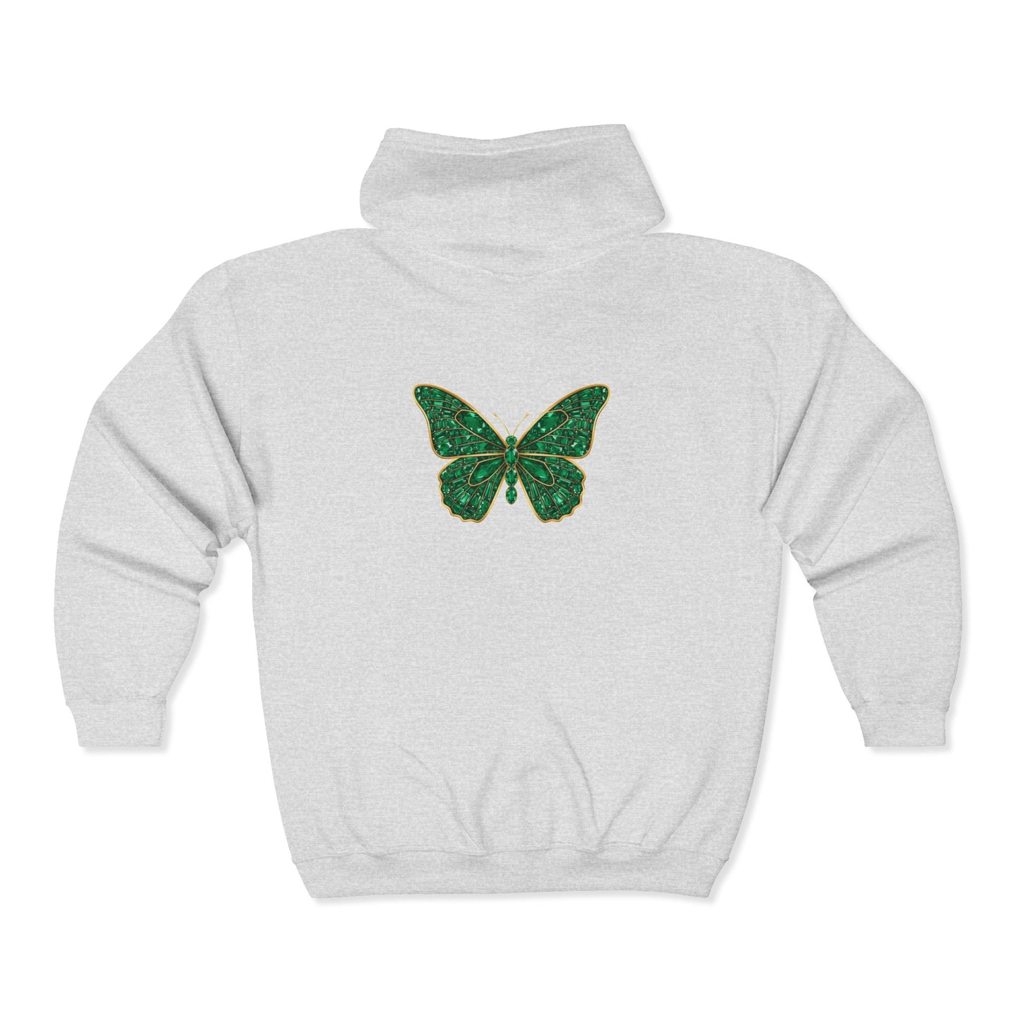 May Emerald Butterfly Zip Sweatshirt - Balance, Harmony, Healing