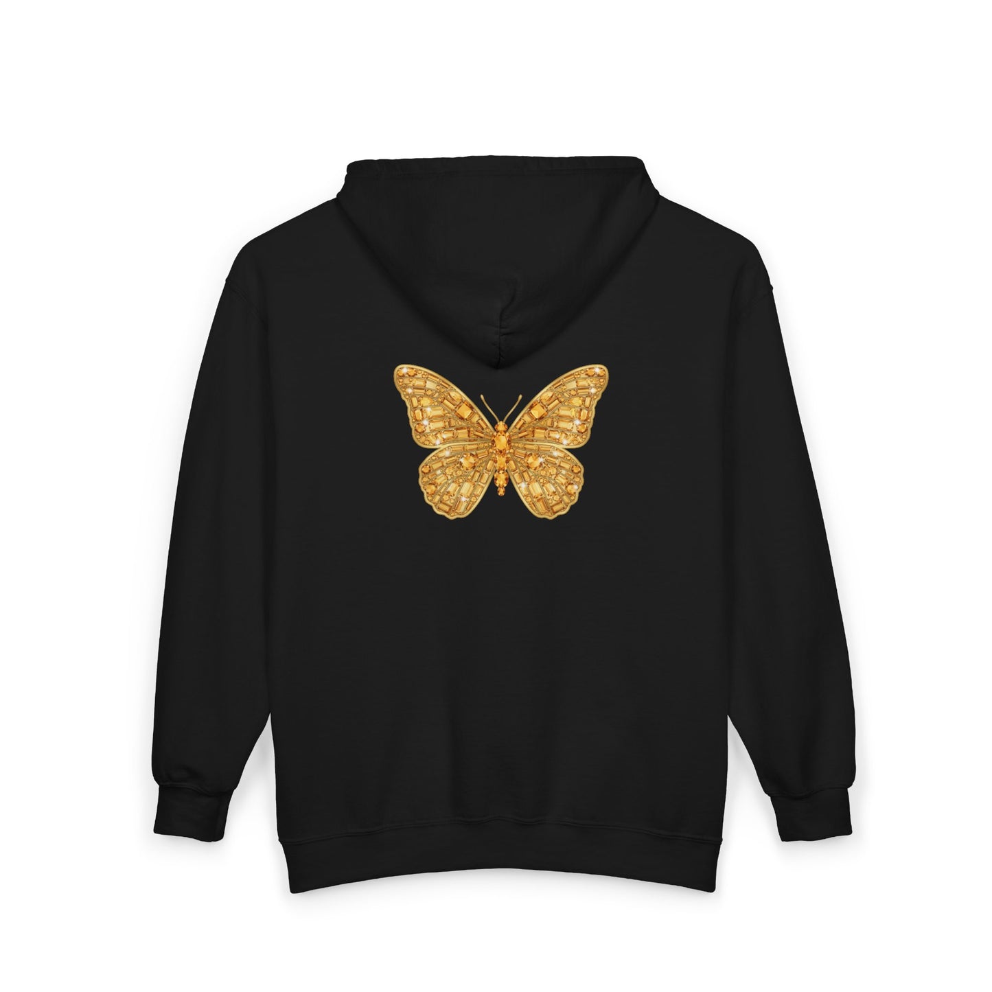 November Birthstone Citrine Zip Sweatshirt Butterfly - Serenity, Truth, Strength