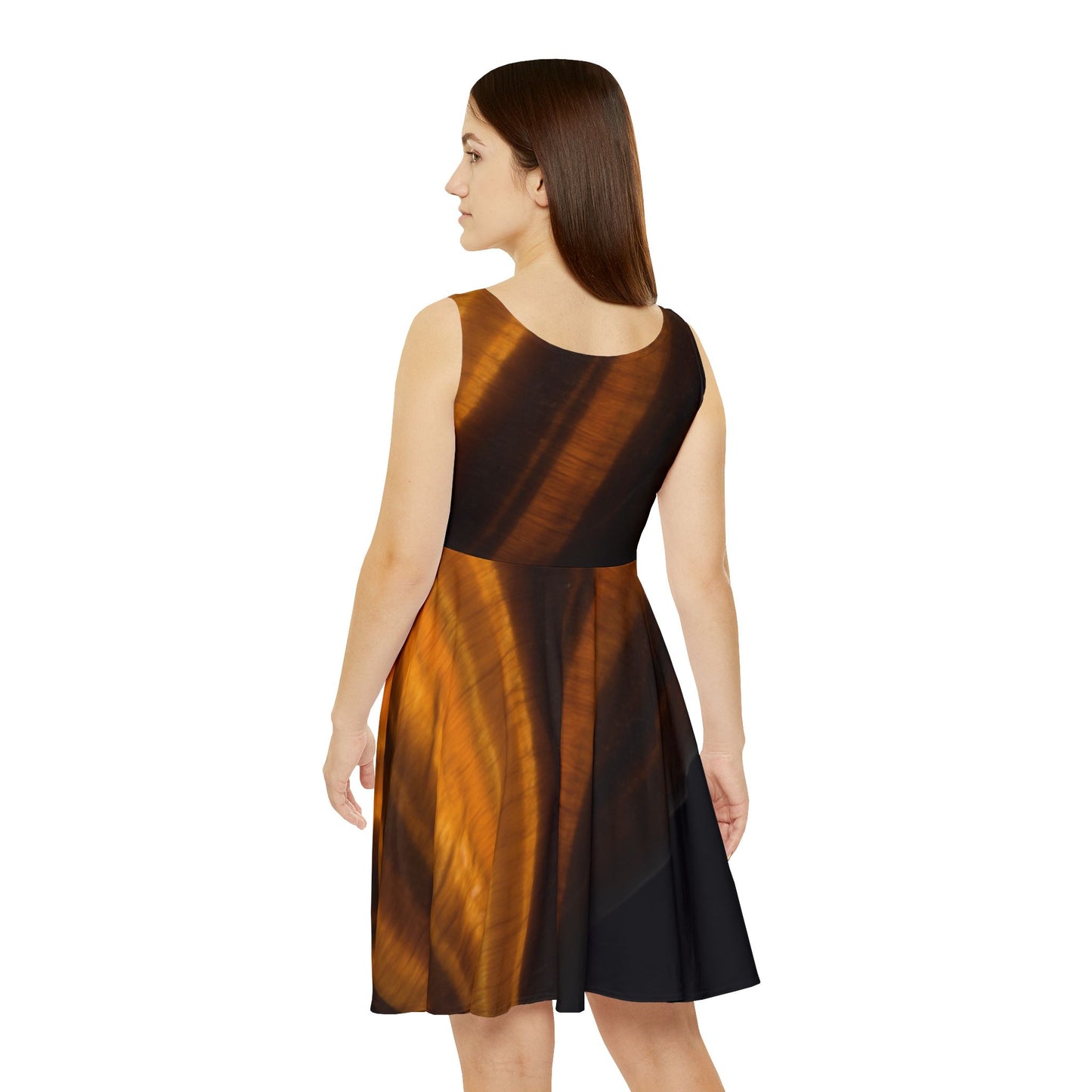 Tigers Eye Skater Dress Black I - Confidence, Courage, Protection