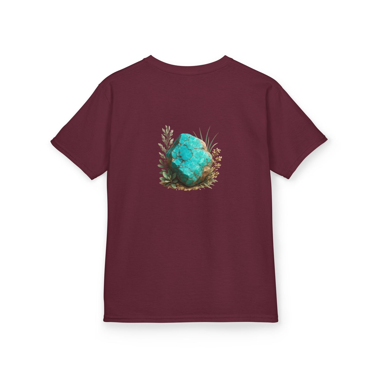 December Turquoise Kids Heavy Tee - Peace, Protection, Luck