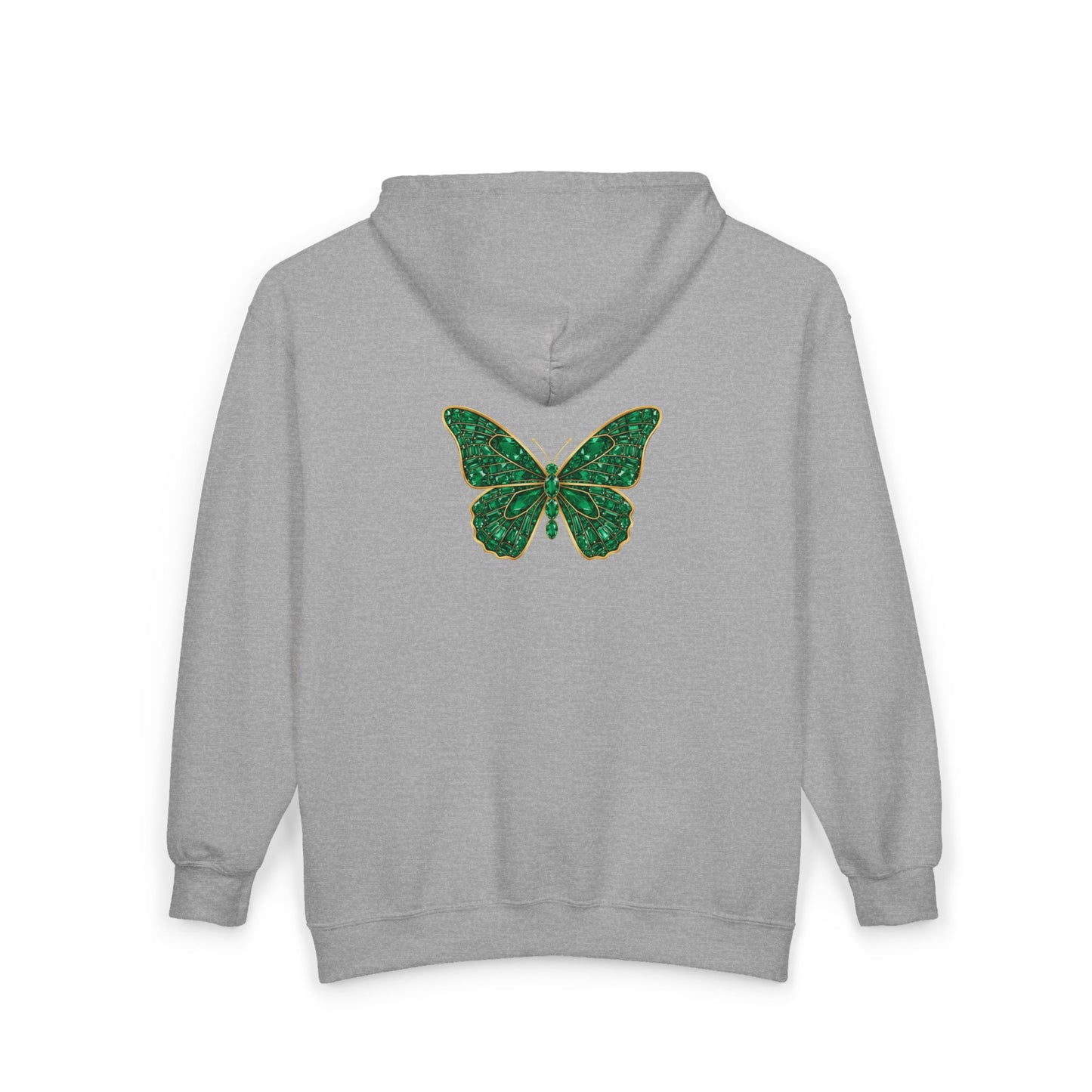 May Emerald Butterfly Zip Sweatshirt - Balance, Harmony, Healing