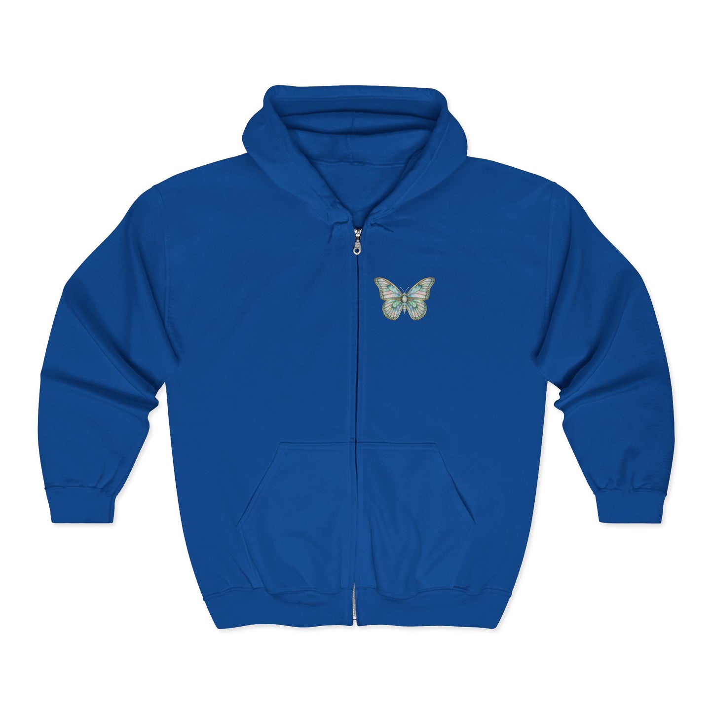 October Birthstone Opal Zip Sweatshirt Butterfly - Creativity, Hope, Inspiration